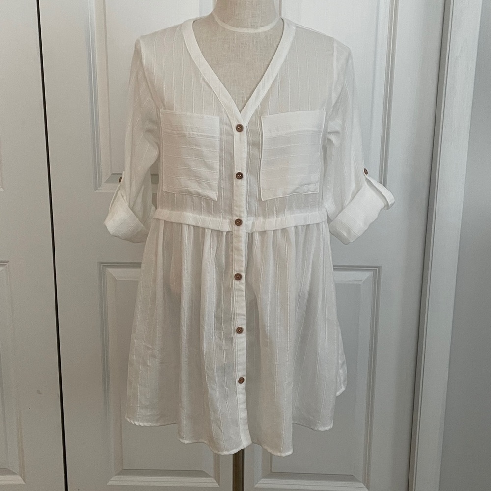 White button down tunic